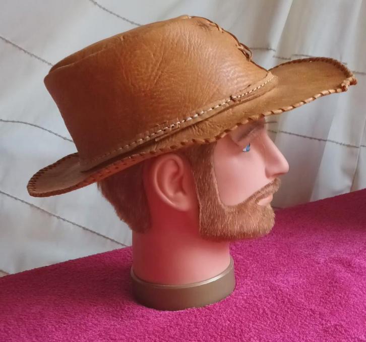 Lederen cowboyhoed mt 57, Kleding | Heren, Hoeden en Petten, Ophalen of Verzenden
