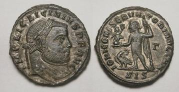 Romeinse munt Licinius I, Rare Reduced Follis  313 AD - SIS beschikbaar voor biedingen