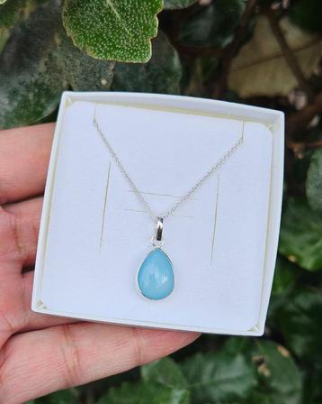 Chalcedoon Ketting Ayana - Echt Zilver beschikbaar voor biedingen