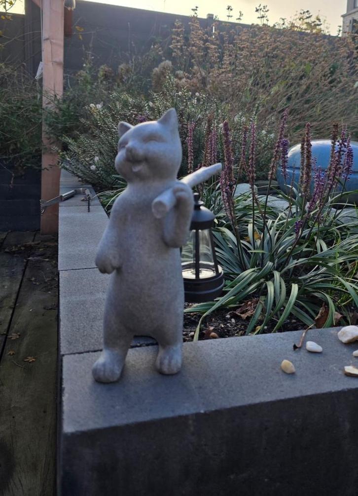 Katten lantaarn, Tuin en Terras, Tuinbeelden, Nieuw, Dierenbeeld, Overige materialen, Verzenden