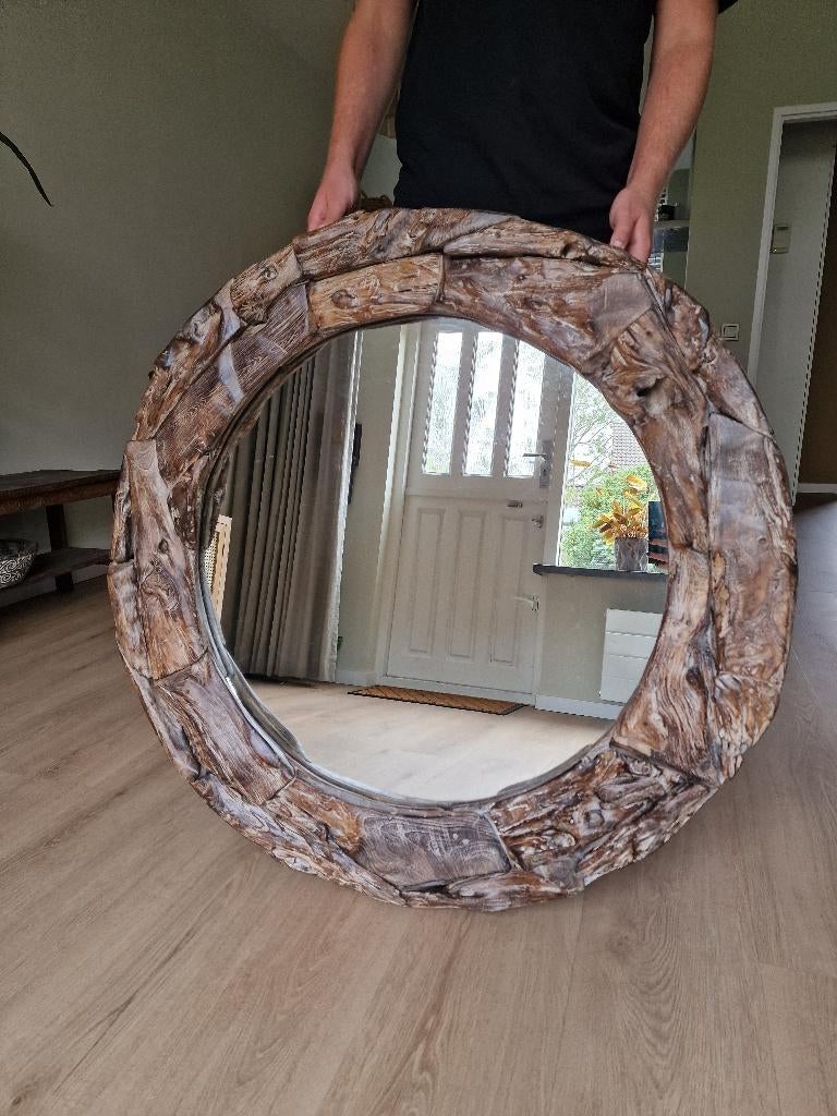 Unieke robuuste spiegel 110 cm – nooit gebruikt, Huis en Inrichting, Woonaccessoires | Spiegels, Ophalen, 100 tot 150 cm, Rond