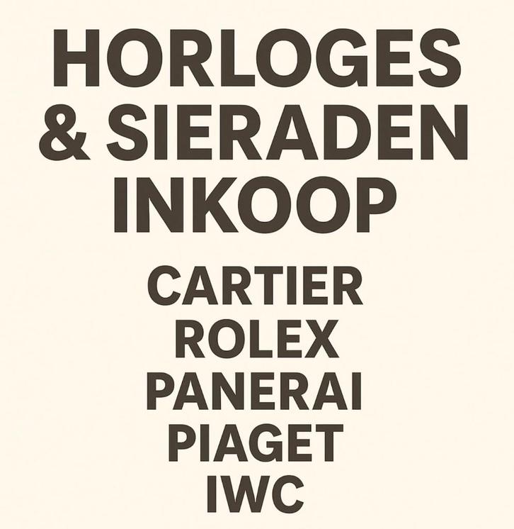 Inkoop van Luxe Sieraden & Horloges – Contant & Discreet, Sieraden, Tassen en Uiterlijk, Horloges | Heren, Nieuw, Polshorloge