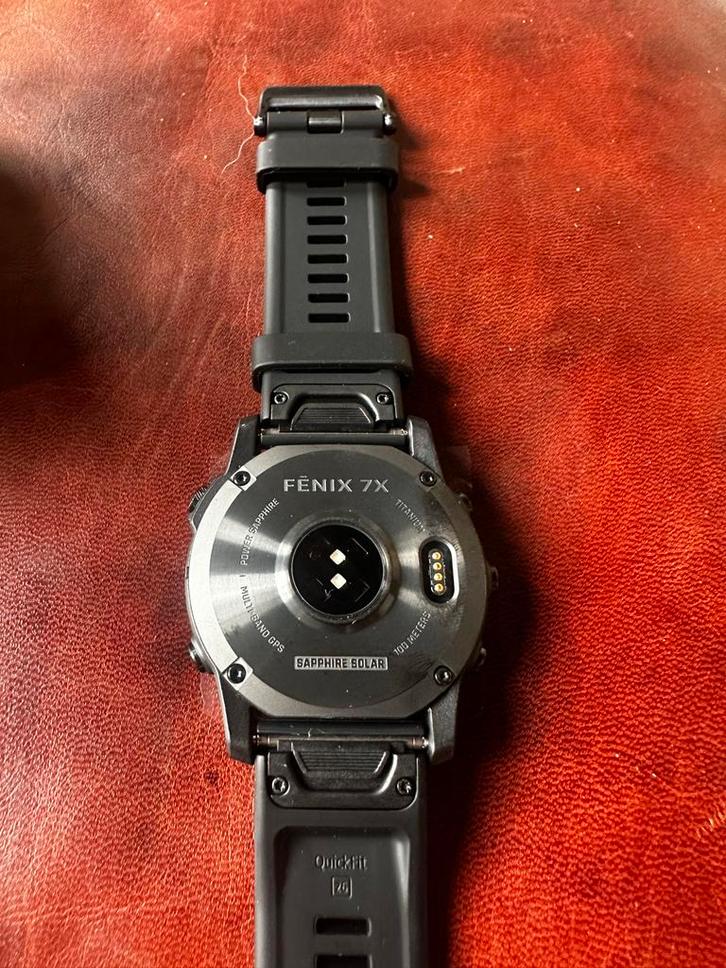 Garmin Fenix 7X Sapphire Solar Titanium - Gloednieuw, Sieraden, Tassen en Uiterlijk, Smartwatches, Nieuw, Android, Zwart, Afstand