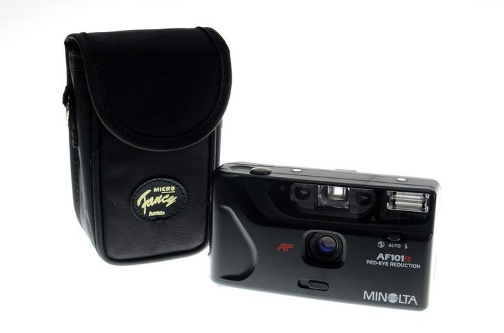 Minolta AF101R analoge compactcamera met tasje, Audio, Tv en Foto, Fotocamera's Analoog, Gebruikt, Compact, Minolta, Ophalen of Verzenden