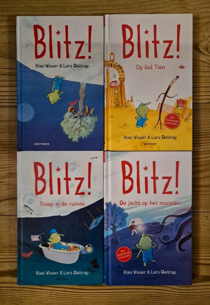 Blitz! boeken 1 t/m 4 - Rian Visser & Lars Deltrap, Boeken, Kinderboeken | Jeugd | onder 10 jaar, Gelezen, Fictie algemeen, Ophalen of Verzenden