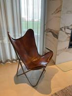 Oude vlinder stoel, Ophalen, Gebruikt, Bruin, Leer