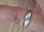 18 karaat goud wit goud ring met diamanten maat 16, Verzenden, Goud, Ring