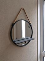 Mooie ronde spiegel met plankje, Huis en Inrichting, Woonaccessoires | Spiegels, Ophalen, Minder dan 50 cm, Rond, Zo goed als nieuw