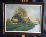 Jan Bakker (1879-1944) - Huisje aan de vaart - 1940, Antiek en Kunst, Kunst | Schilderijen | Klassiek, Ophalen