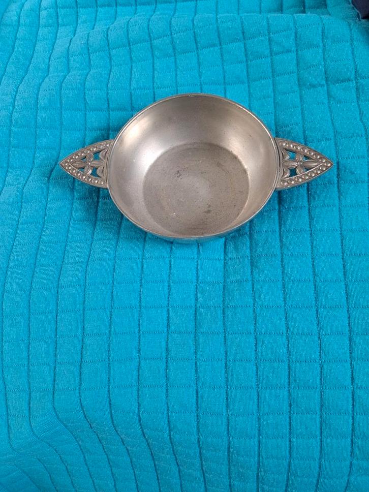 Antiek Tinnen Schaaltje met Handvatten, Antiek en Kunst, Antiek | Tin, Ophalen of Verzenden