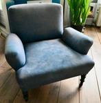 Blauwe zetel 1 persoon, Huis en Inrichting, Fauteuils, Ophalen, Gebruikt, 75 tot 100 cm, Stof