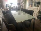 Eettafel voor 6 personen - Almere, Huis en Inrichting, Zo goed als nieuw, Vijf personen of meer, Glas, 150 tot 200 cm