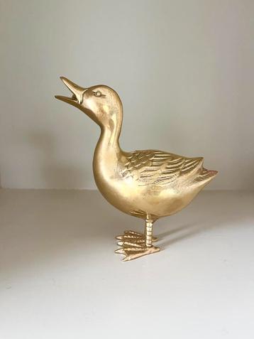 messing eend – mid-century decoratiebeeldje beschikbaar voor biedingen
