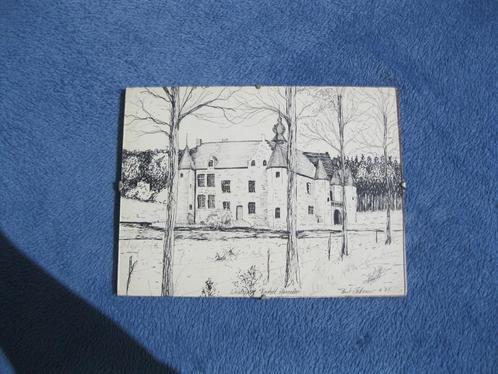 Gesigneerde pentekening uit 1987 kasteel Sterrebos, Antiek en Kunst, Kunst | Tekeningen en Foto's, Ophalen