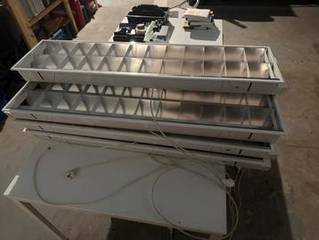 7x TL Armaturen 2x36W inbouw 120x30 beschikbaar voor biedingen