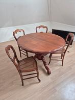 Biedermeier mahonie eethoek, ovale tafel + 4 stoelen, Ophalen