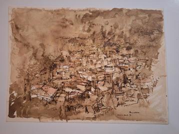 Aquarel Abstracte Compositie beschikbaar voor biedingen