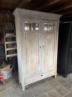 Oude linnenkast meidenkast met spiegels, Huis en Inrichting, Ophalen, 100 tot 150 cm, 200 cm of meer, Met klep(pen)