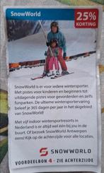 Kortingsbon 25% Snowworld, Tickets en Kaartjes, Drie personen of meer, Kortingsbon, Overige typen