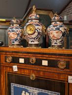 Antiek imari klok stel. 43 cm hoog, Antiek en Kunst, Antiek | Klokken, Ophalen