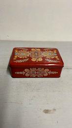 Vintage Douwe Egberts Koffie blik in Europes Volkskunststijl, Verzamelen, Blikken, Ophalen of Verzenden, Gebruikt, Koffie, Douwe Egberts