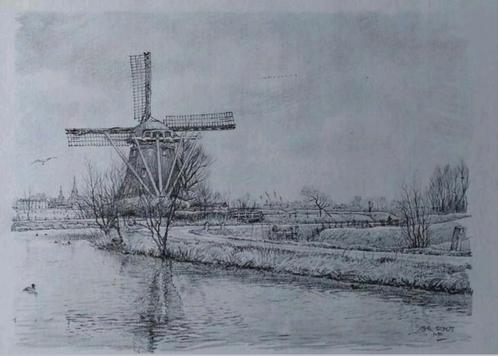 Abcoude ...  "Molen Oostzijdsch" ..., Antiek en Kunst, Kunst | Tekeningen en Foto's, Ophalen of Verzenden