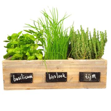 Houten plantenbak voor kruiden plantjes beschikbaar voor biedingen
