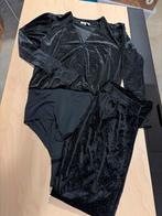 Zwarte damespak met gouden glitter - Body en broek, Zwart, Maat 42/44 (L), Nieuw, Ophalen of Verzenden