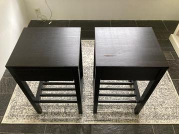 Twee nachtkastjes ikea bruin 