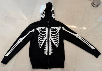 ACTIE Vest met skelet maat S zwart wit capuchon halloween beschikbaar voor biedingen