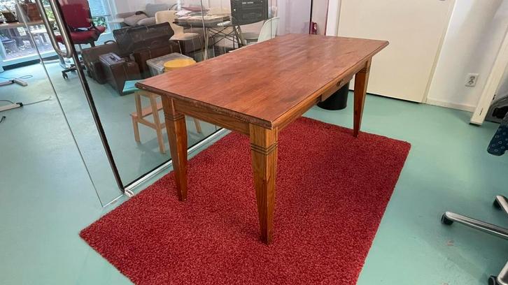 Houten tafel, eettafel, met lade, Huis en Inrichting, Tafels | Eettafels, Zo goed als nieuw, 50 tot 100 cm, 100 tot 150 cm, Rechthoekig