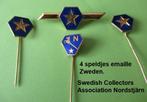 4  email speldjes van de Zweedse verzamelaars vereniging, Verzamelen, Ophalen of Verzenden, Gebruikt, Overige onderwerpen, Speldje of Pin