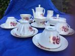 Compleet Freiberger porselein Duits servies wit met roze, Antiek en Kunst, Ophalen of Verzenden