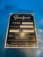 Blanco chassis plaatje voor Peugeot, Ophalen of Verzenden