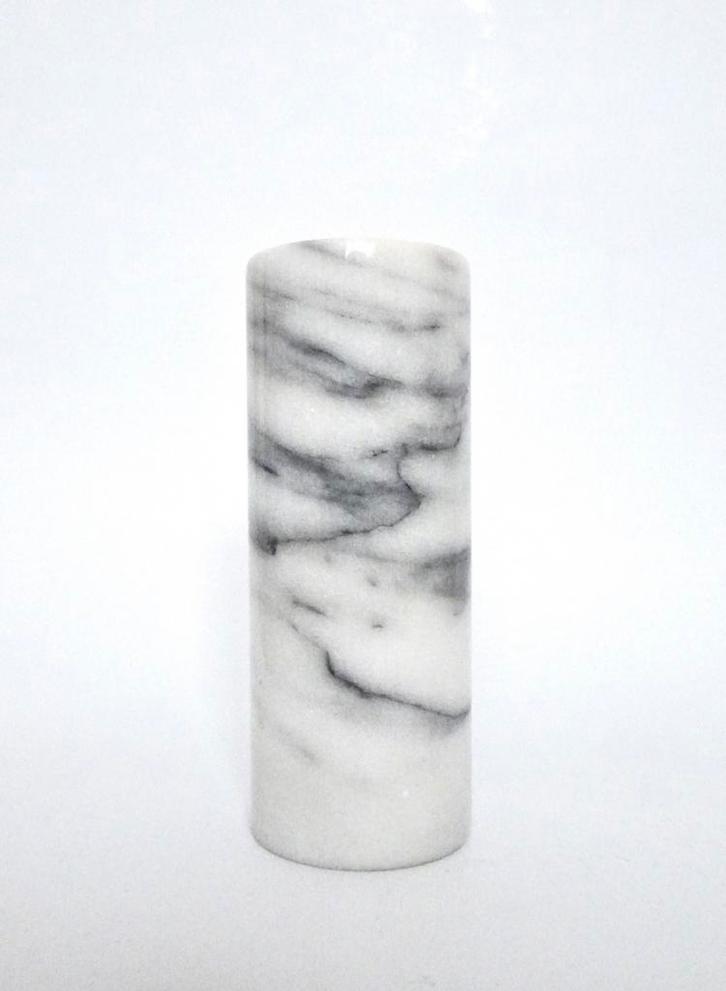 Vintage 80s marmeren carrara marmer steen vaas grijs S vtg, Huis en Inrichting, Woonaccessoires | Vazen, Zo goed als nieuw, Overige kleuren