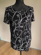T-Shirt top janina, nieuw, zwart wit print, M, Maat 38/40 (M), Zwart, Nieuw, Ophalen of Verzenden