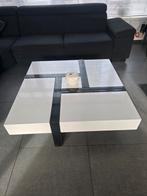 Moderne hoogglans salontafel - 100x100 cm, Kunststof, Vierkant, Ophalen of Verzenden, Zo goed als nieuw