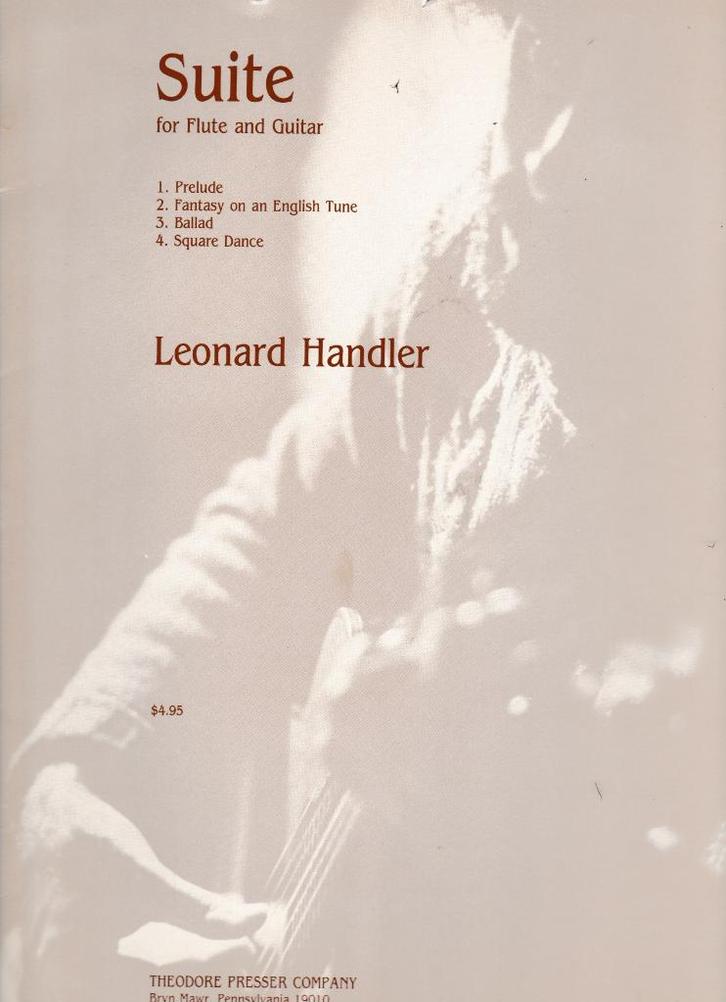 LEONARD HANDLER - SUITE for Flute and Guitar, Muziek en Instrumenten, Bladmuziek, Gebruikt, Les of Cursus, Klassiek, Verzenden