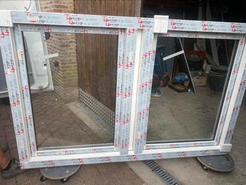 Kunststof kozijn LB houtnerf hlverbinding ral 9010 beschikbaar voor biedingen