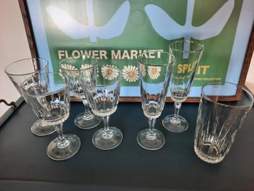 Arcoroc france vintage retro kristal glazen wijnglazen  beschikbaar voor biedingen