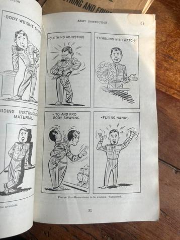 WO2 Amerikaans voorschrift opleiding cartoons 1943 taktiek beschikbaar voor biedingen