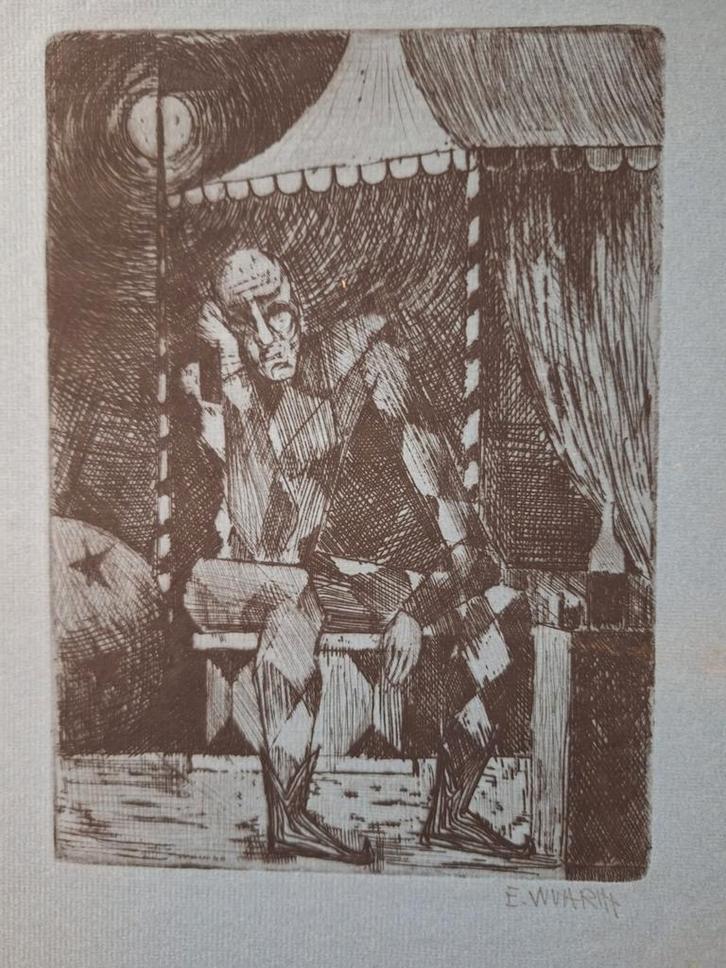Abstracte Ets, Antiek en Kunst, Kunst | Etsen en Gravures, Ophalen of Verzenden