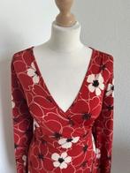 King Louie maat L rode bloemen jurk retro, Maat 42/44 (L), Ophalen of Verzenden, Zo goed als nieuw, Knielengte
