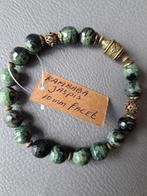 606 edelsteen armband Kambaba Jaspis 10mm facet, Nieuw, Ophalen of Verzenden, Elastiek, Met edelsteen