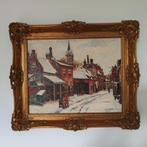 Vintage Schilderij met lijst schilder J.H. Verstappen Winter, Ophalen