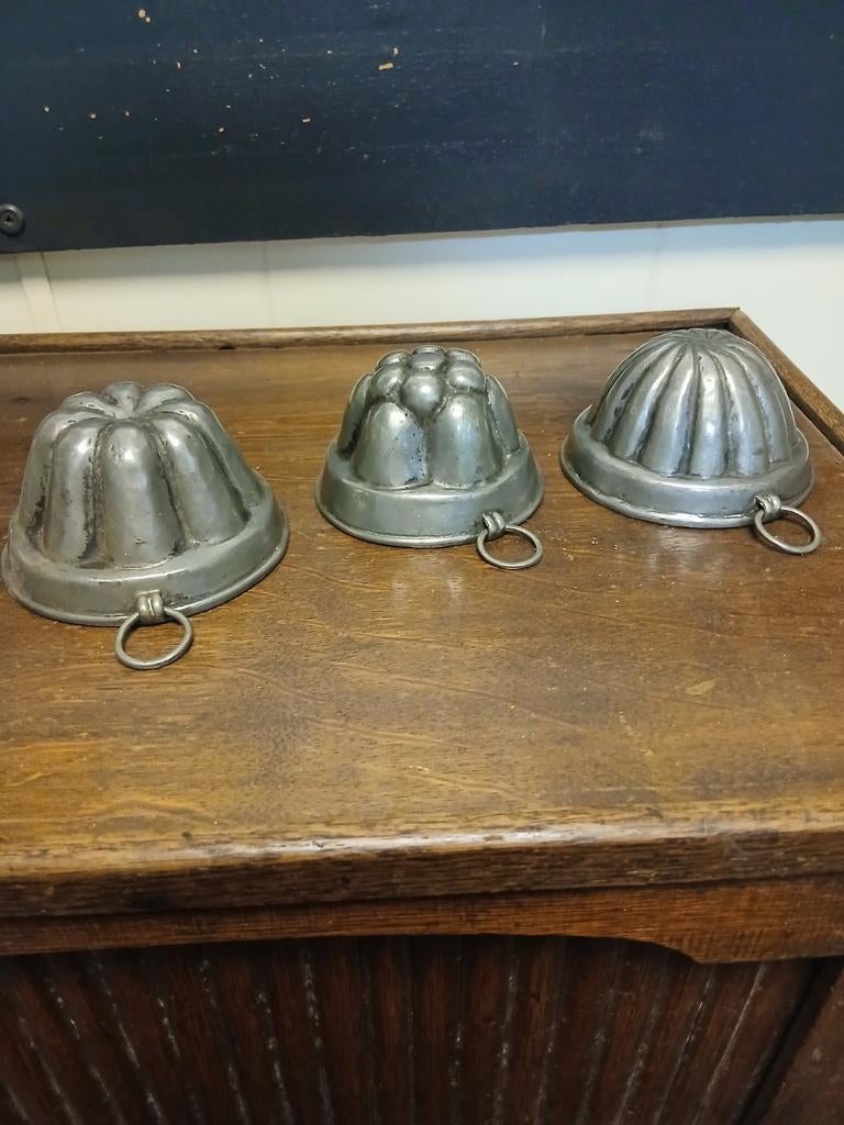 Verzilverde puddingvormen cakevormen, Antiek en Kunst, Ophalen of Verzenden