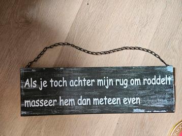 Tekst bordje  beschikbaar voor biedingen