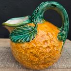 Vintage barbotine aardewerk waterkan, 2 liter ,sinaasappel, Ophalen of Verzenden