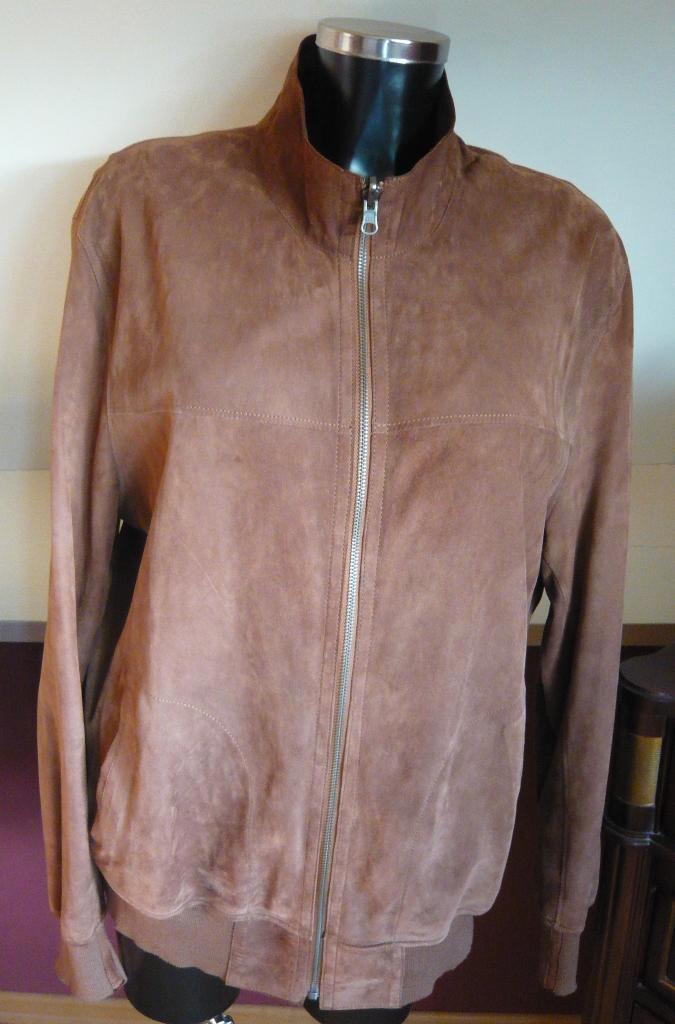 suede en leer bruin jack 2 zijden te dragen mt L 52-54, Kleding | Heren, Jassen | Zomer, Zo goed als nieuw, Maat 52/54 (L), Bruin