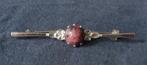 Zilveren broche bezet met een cabochon rhodoniet, br. 6,2 cm, Sieraden, Tassen en Uiterlijk, Broches, 4 tot 7 cm, Ophalen of Verzenden